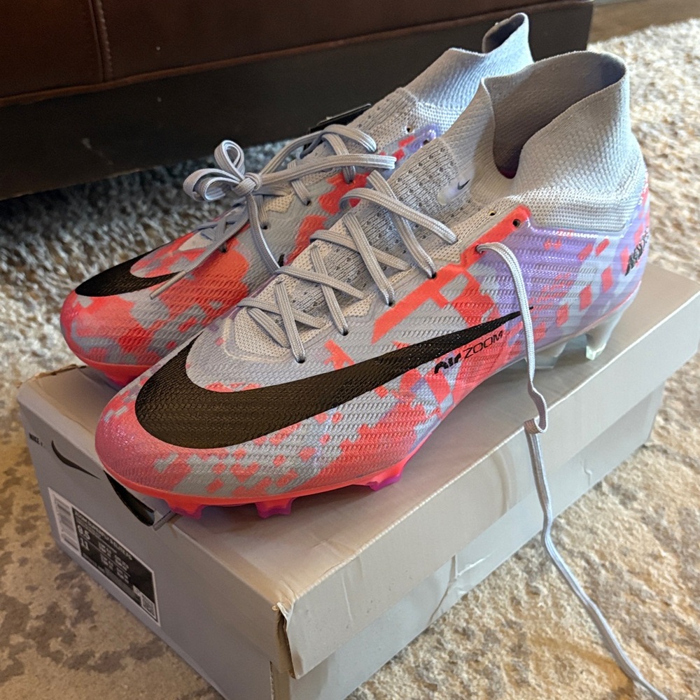 Nike Pink and Gray Soccer Cleats
